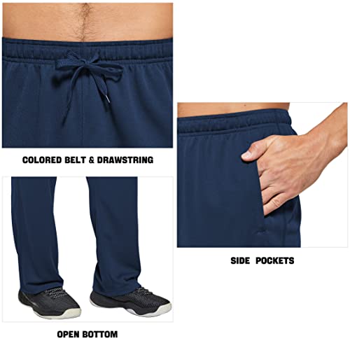 Fedtosing Athletic Sweat Pants For Men Lightweight Mesh Open Bottom Loose Fit Workout Track Sweatpants With Pockets (Navy Blue Without Zipper M) #TOP3