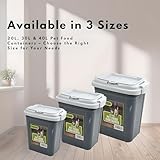 DIVCHI Pet Food Storage Container Flip Top Locking System With Integrated Scoop Plastic Birds Airtight Pet Dog Cat Animal Dry Food 15 KG Dispenser Bin (Grey, 30 L) - Image 5