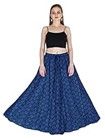 Sttoffa Cotton Printed Women Skirt Bottom Wear 40 Inch Length - Ethnic Maxi Length Skirts for Women (SPRC40-0054-3XL-Blue)
