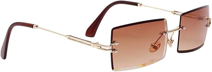 Inzopo Vintage rechthoekige zonnebril randloze zonnebril rechthoekige randloze  zonnebril randloze rechthoekige zomer zonnebril retro heren dames zonnebril  mode zonnebril : Amazon.nl: Kleding, schoenen \u0026 sieraden