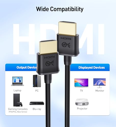 Cable Matters 2-Pack Ultra Thin HDMI Cable 10 ft, Support 4K@60Hz, Ultra Slim HDMI Cable 4K Rated with Ethernet, HDR Support for PS5, Xbox Series X/S, RTX4090/3090, RX 7900/7800, Apple TV, and More by Cable Matters - Image 6