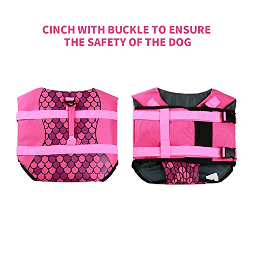 Afr&Rf Dog Life Jacket Adjustable Pet Vest With Mermaid Design Handle At Swimming, Pool, Beach, Boating For Small Medium Large Dogs,Gray,Xs #TOP2