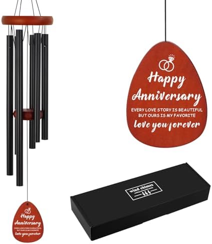 Anniversary Wind Chimes, Happy Anniversary Romantic Gifts for Couples Wife Husband, Wedding Gift Ideas for Parents Friends