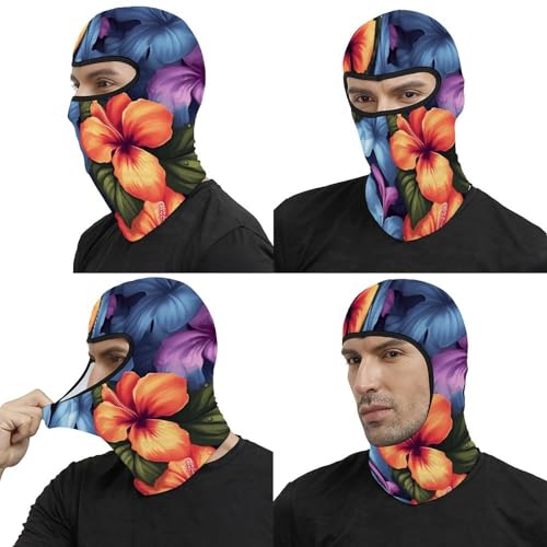 Pasamontaña para hombre y mujer con estampado floral tropical, máscara facial para motocicleta, gorro calentador de cuello y cabeza completa miniatura 5
