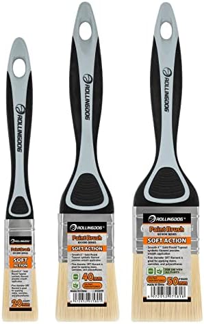 ROLLINGDOG Soft Paint Brushes Decorating Set- for Wall Paint, Furniture,DIY Detail Painting, ( 3 PC Pack, 20mm, 40mm, 50mm)