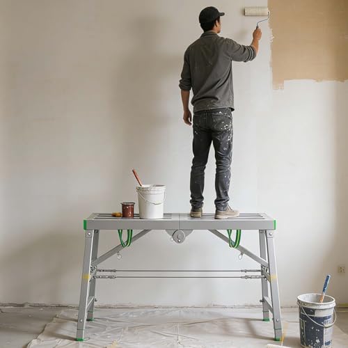 Plateforme de travail pliable contre la fatigue pour chantier et bricolage