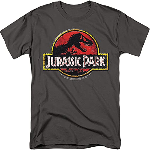 Trevco Uni252 Jurassic Park/Stone Logo - S/S Adult 18/1 - Charcoal - 2X #TOP14