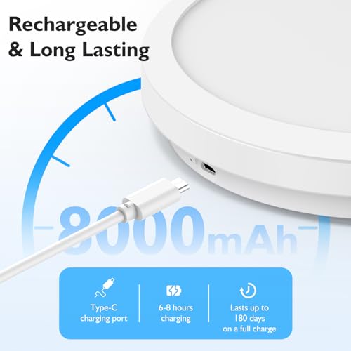 Lakumu 61822008-01 Battery Operated Ceiling Light, Motion Sensor Rechargeable Wireless Led Ceiling Light With Remote, 9 Inch Dimmable Indoor Overhead Lamp thumb #6