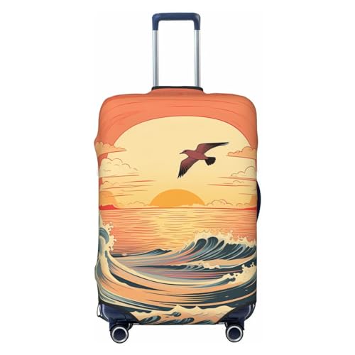 Fly into The Waves - Copertura elastica per valigia lavabile con cerniera nascosta adatta per 45-81 cm