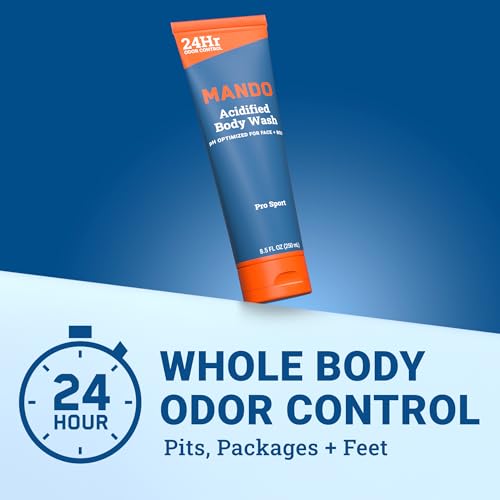 Mando Odor Shield Body Wash - 24 Hour Control - Removes Odor Better than Soap - SLS Free, Paraben Free, Skin Safe - 8.5 Ounce (Pack of 2) (Pro Sport) by Mando - Image 2