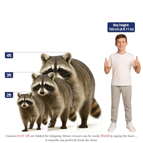 Image of Raccoon 3FT Life Size Cardboard Cutout - A Fun Animal Standup for Photo Booths, Birthday Parties, and Events
