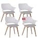 Produktbild Albatros Esszimmerstühle 4er Set Aalborg, Weiss - Beine aus Buche Massiv-Holz, Skandinavisches Retro-Design, bequemer Schalenstuhl - Eleganter Küchenstuhl, Stuhl Esszimmer für Esstisch