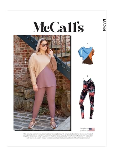 Patron de couture vêtement de sport grande taille McCall's M8244B5 leggings tops