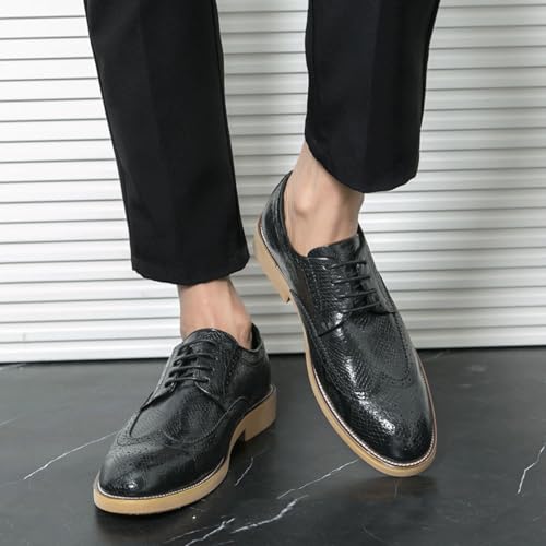 Mens Modern Fashion Oxfords Shoes for Men, Round Toe Lace-up Comfort Oxford Dress Formal Wedding Gentleman Shoes2