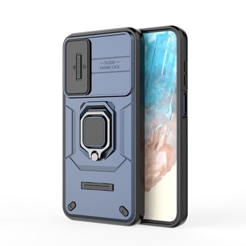 Image of Thermoplastic Polyurethane Camshield Pro Case With Slide Camera Protection And Ring Stand Bumper Back Case Cover For Samsung Galaxy M35 5G (Blue)