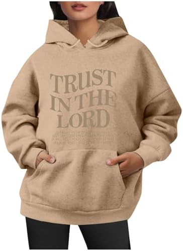 Jesus Hoodies for Women Cute Long Sleeve Letter Printed Sweater Blouse Vintage Oversized Streetwear Gift Y2k Clothes