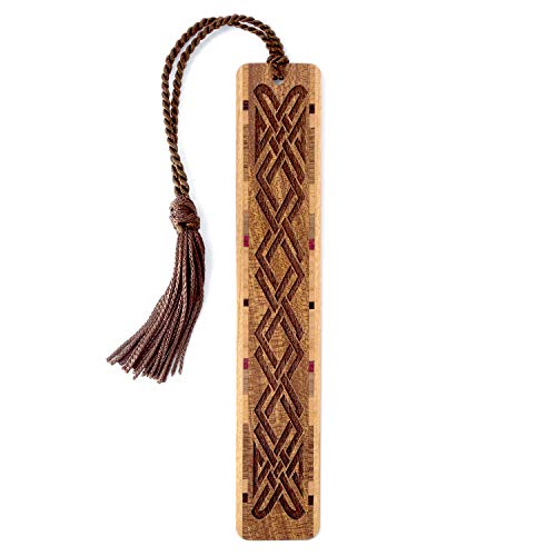 Celtic Knot, Engraved Wooden Bookmark on Sapele with Tassel #1 - Search B073G8LNCZ for Personalized Version