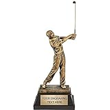 8.89' Topflight Swing Male Golf Trophies, Custom Engraved Golf Trophy Award