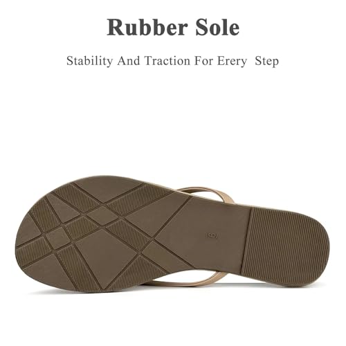 Image of Cheval Flat Leather Flip Flops for Women, Comfortable Dressy Thong Sandals 2026 Summer and Spring Vacation Essentials, Chanclas Para Mujer