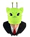 Alien Cat Ears Beanie, Green Hat Knit Meme Gifts Cute Funny Crazy Hats for Costume Accessories Adults