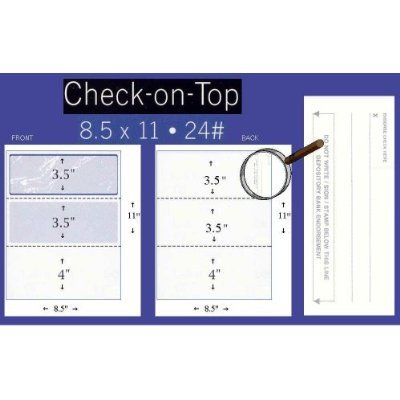 Compuchecks Computer Check Paper - 2500 Blank Check and Voucher Stock - Check in Middle - Gold Marble - Thumbnail 2