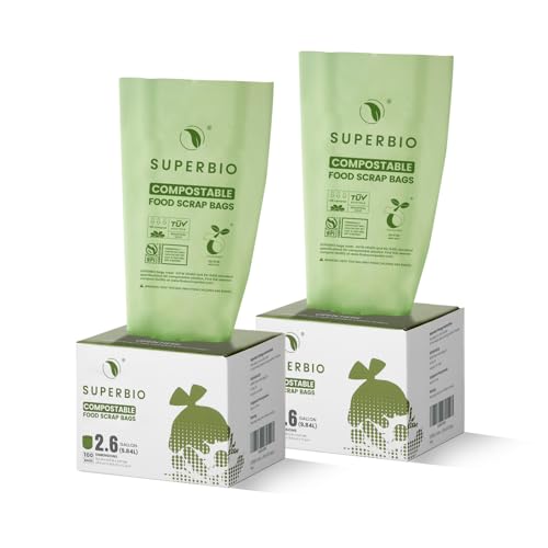 S SUPERBIO 2.6 gal Compostable Food Scrap Bags (100 rolls, 2 pack)