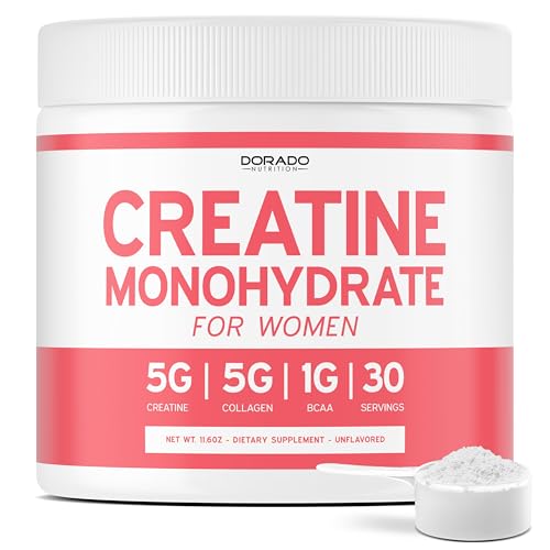 Creatine for Women | Creatine Monohydrate Powder + 5000mg Collagen ...