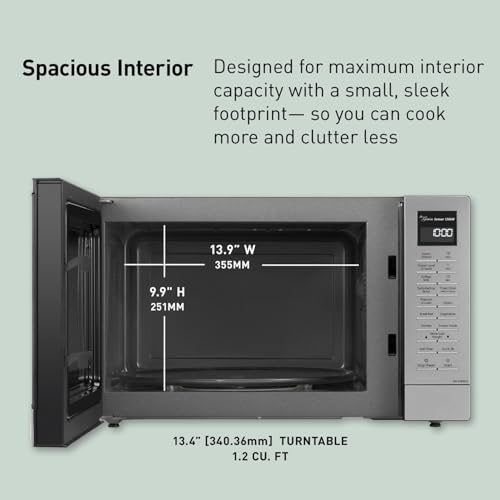 Panasonic NN-SN68KS Compact Microwave Oven with 1200W Power, Sensor Cooking, Popcorn Button, Quick 30Sec & Turbo Defrost, 1.2 cu.ft, Stainless Steel - image 5