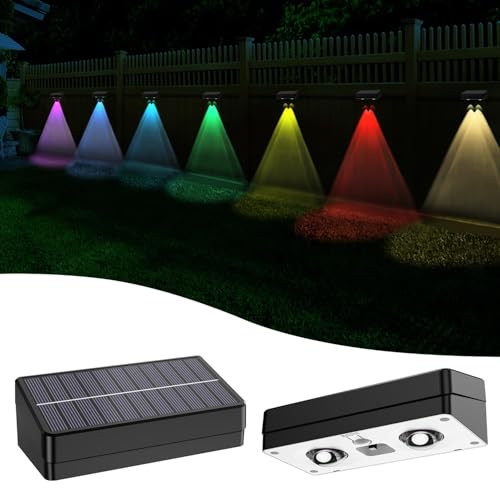 ZSYIQIXI RGB Solar Fence Lights, Outdoor Waterproof LED
