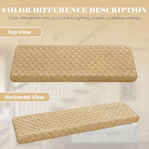 DEXDE Bullnose Carpet Stair Treads for Wooden Steps Indoor, 7 Pcs Beige by DEXDE - Used condition - Image 8