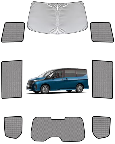 JSCar Products 日産 セレナ サンシェード C28 メッシュ 日除け 虫除け 遮光 車中泊 断熱 目隠し 専用設計 カスタムパーツ アクセサリー (セレナ C28)