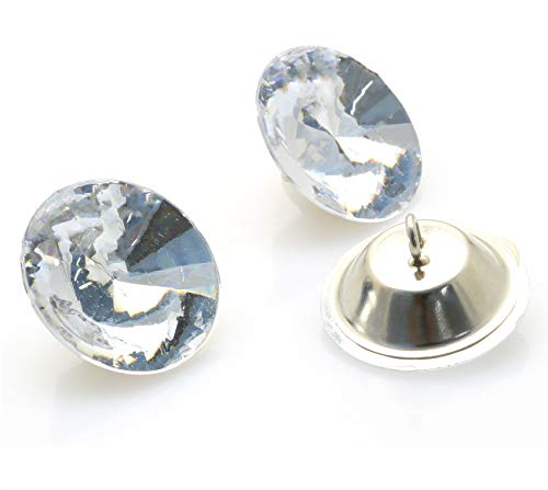 Batino 50Pcs 25Mm Acrylic Crystal Buttons With Metal Loop,Upholstery Furniture Decoration Clear Rhinestone Buttons For Sofa Headboard Diy Accessories #TOP28