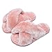 Pantofole Bambini Peluche Inverno Antiscivolo Calde Ciabatte Morbido Punta Aperta Slippers per Bambine e Ragazze Rosa 35/36 (Dimensione Etichetta 36/37