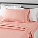 Amazon Basics Lightweight Super Soft Easy Care Microfiber Bed Sheet Set with 14” Deep Pockets - Twin, Peachy Coral Arrows