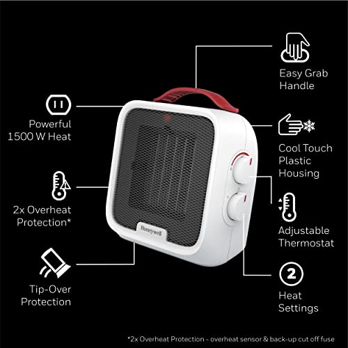 Honeywell Uberheat 5 Ceramic Space Heater For Small Rooms, White #TOP3