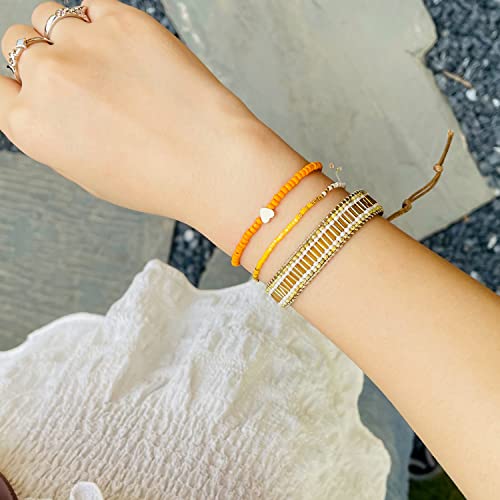 Kanyee Charm Bracelet Natural Beaded Bracelet Handmade Leather Handwoven Wrap Bracelet Cuff Adjustable Friendship Bracelets Christmas Gifts For Women #TOP1