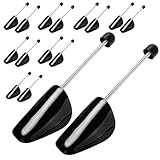 TOSUTO Lot de 8 Paires Embauchoirs en Plastique   Embauchoirs Chaussures Avec Ressort Spirale,Forme Chaussure,D'embauchoirs en Plastique à Longueur Réglable Taille Homme, 38 À 47, Noir