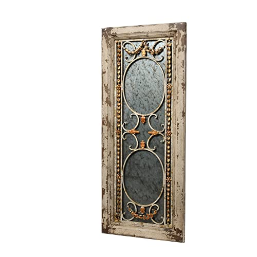 Creative Co-Op Rectangle Pine Wood Framed Antiqued Mirror, Grey #TOP5