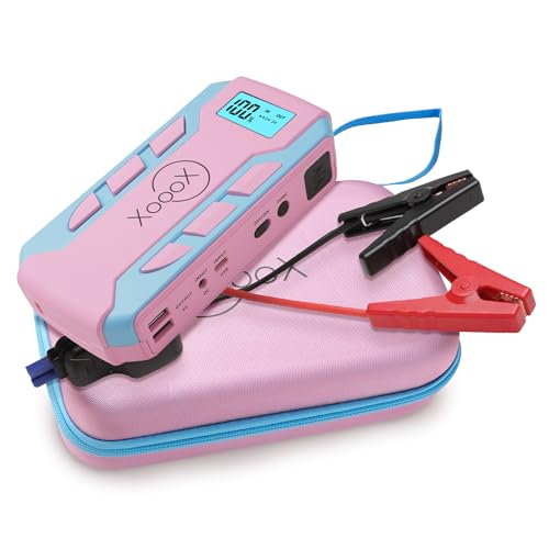 XoooX Pink Portable Car Jump Starter Kit with USB-C