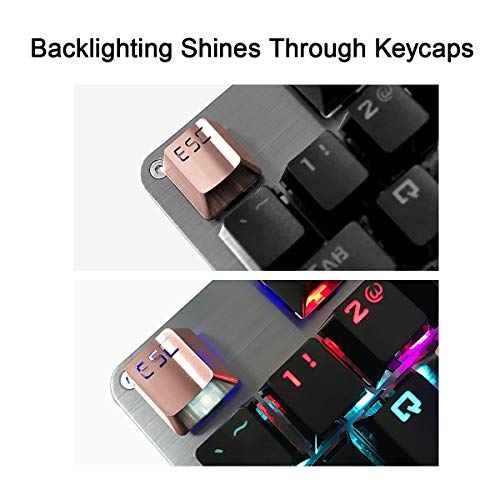 Fitlink Stainless Steel Metal Keycaps With Key Puller For Mechanical Keyboard Cherry Mx Switch(Esc,Rose Gold) #TOP2
