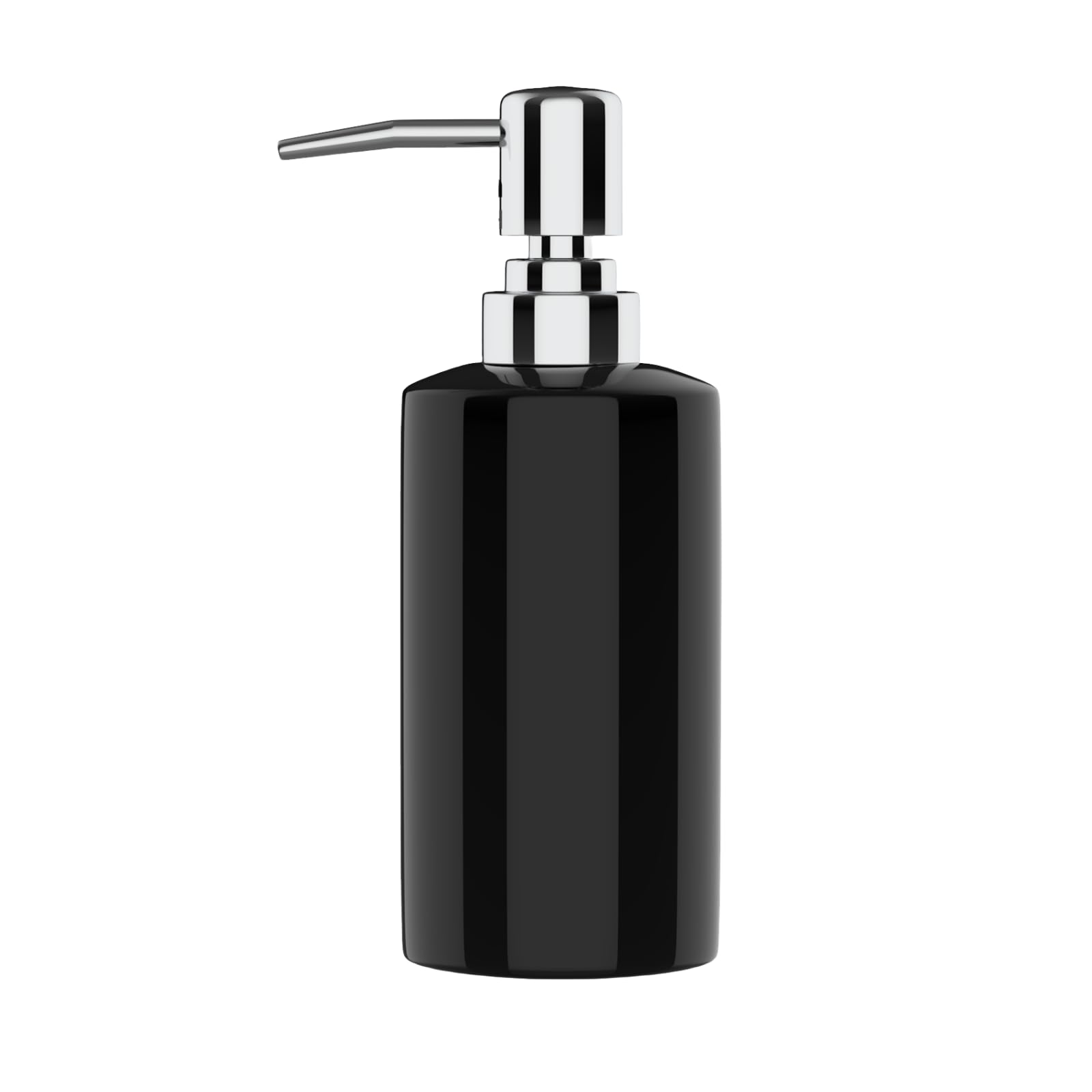 Nuscen Black Ceramic Soap Dispenser -250ml Square Hand Wash Pump for Luxurious Bathrooms, Kitchens, and Hotels | Elegant Shampoo Lotion Bottle | Sleek Design, Easy Dispensing | Modern Living Spaces