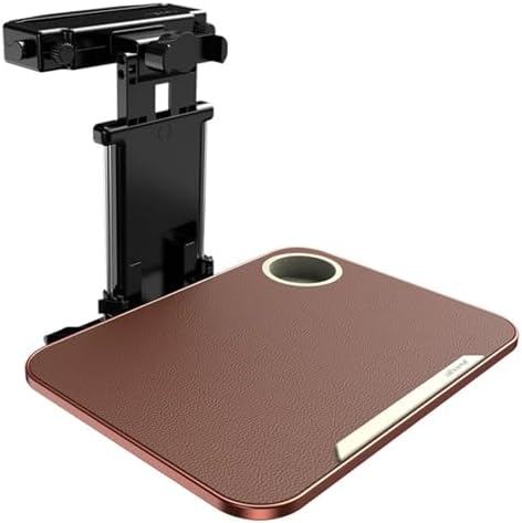 Folding RV & TV Tray Tables - Portable Car Seat Tables with Stable Top & Tablet Holder - Brown Foldable Table for Easy Use & Convenience