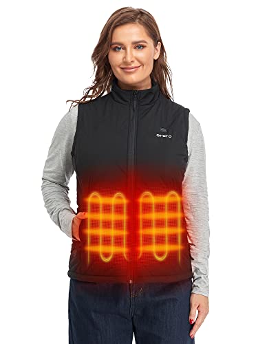 [Upgraded Battery] ORORO Women's Heated Vest with Battery Pack, Lightweight Quilted Heating Vest (Black,L)