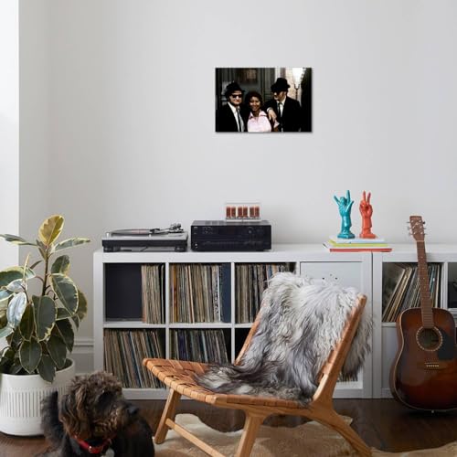 ART.COM Wall Photo THE BLUES BROTHERS, 1980 directed by JOHN LANDIS Aretha Franklin between John Belushi and Dan Aykro, 24" x 16" by ART.COM - Used condition - Image 3
