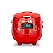 Reishunger Digital Mini Rice Cooker & Steamer, Red with Keep-Warm Function & Timer - 3.5 Cups - Small Rice Cooker Japanese Style with Ceramic Inner Pot - 8 Programs - 1-3 People