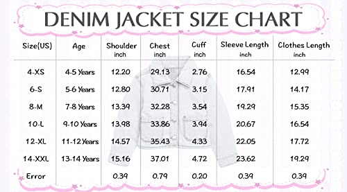 Galawaqe Girls Kids Basic Jean Jackets Children Button Down Denim Coat Outwear Outfits #TOP2
