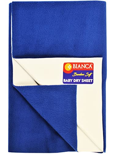 Image of BIANCA Soft Bamboo Baby Dry Sheet, Mattress Protector -2pc Medium (smartdry) | Waterproof & Breathable Anti Bacterial | Baby Dry Sheet & Mattress Protector. Smart Dry-Royal Blue /dk.Pink