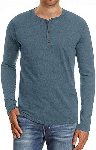 NITAGUT Mens Fashion Casual Front Placket Basic Long/Short Sleeve Henley T-Shirts