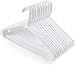 House Day Juego de 24 Plástico Perchas Ropa Baratas Blanco, 42 cm de Largo, 2X Ganchos para Chaquetas Ligeras, Camisas, Pantalones, Jerseys, Tops, Polos, Faldas