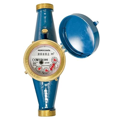 Contador para AGUA POTABLE 25mm de Chorro Único Esfera Seca - Certificado MID Europeo - Rosca entrada y salida 1 1/4 macho/Caudal máximo 5 m3/h